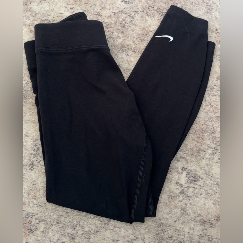Nike Black Leggings with White Swoosh